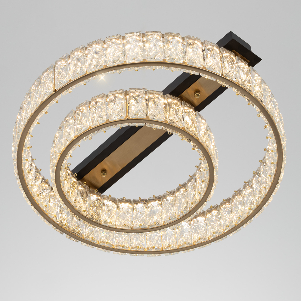 Citilux PALANT CL325152 LED Люстра хрустальная Чёрный+Бронза