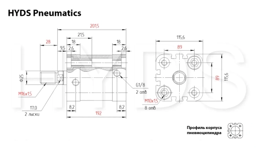 ADN-100-125-A-P-A Пневмоцилиндр