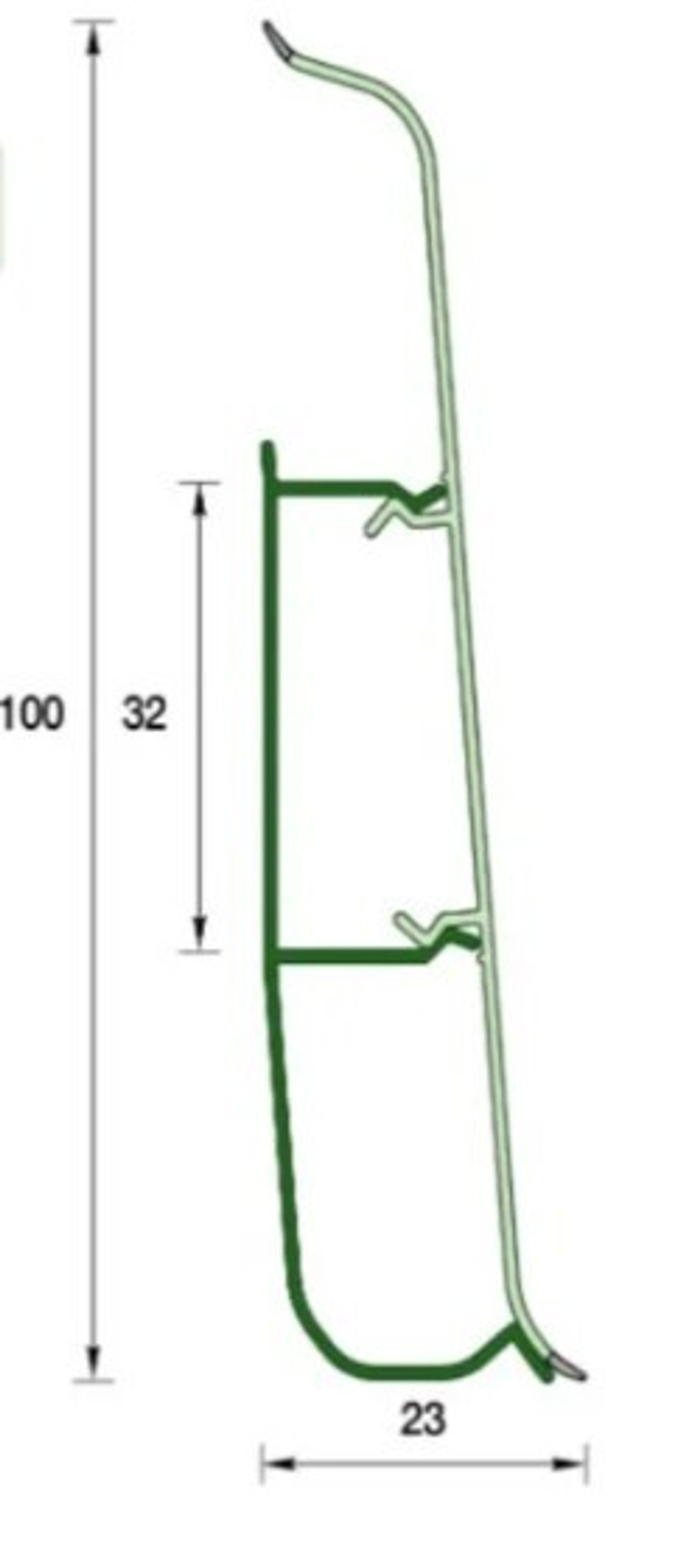 Плинтус напольный ПВХ "Деконика" 255 Ясень бьянко 2200х100х23 мм