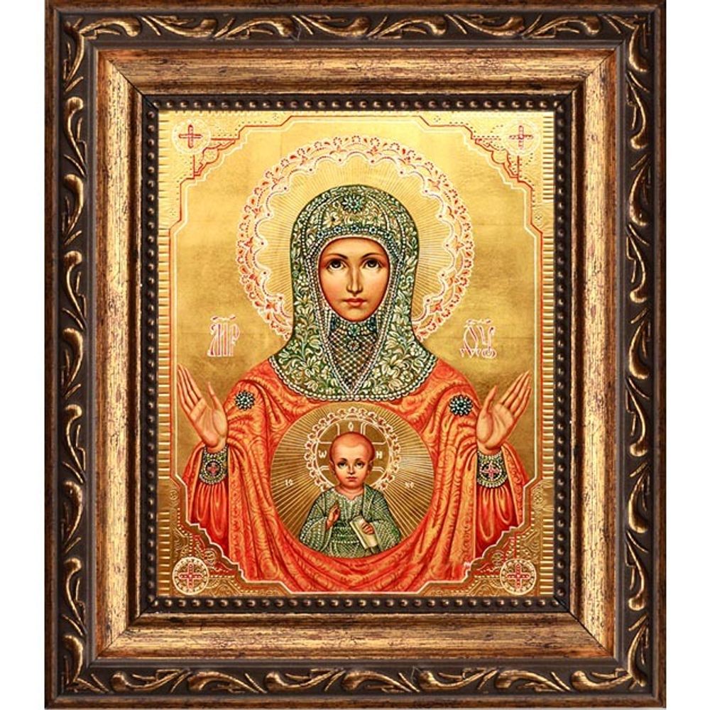 Знамение Серафимо-Понетаевская икона Божьей Матери на холсте.