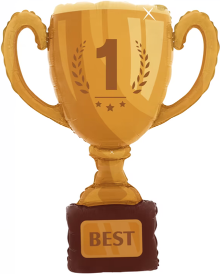 Шар (40''/102 см) Фигура, Кубок Чемпиона, №1, Золото, упак 1 шт.