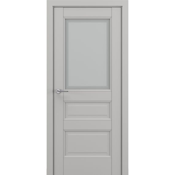 Межкомнатная дверь экошпон ZADOOR Ампир B5 серый остеклённая