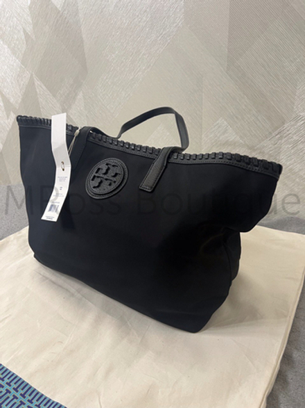 Сумка Tory Burch Marion Nylon Tote из нейлона East West черная