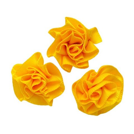 JY100028 Цветок текстильный декоративный, 2,5см, цв.желтый 645