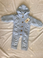 Комбинезон вязаный "АйШах" с мехом (открытые ножки) (Цвет: Молочный, Размер: 26)