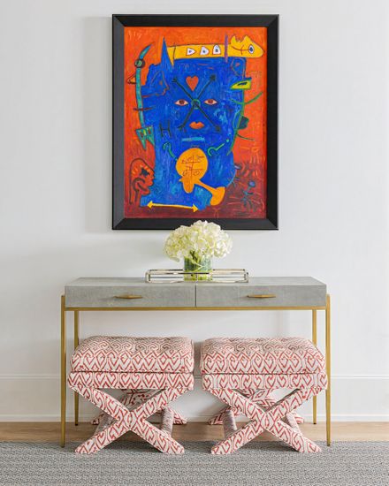 Консоль "Монтгомери" цвет серый/золотой