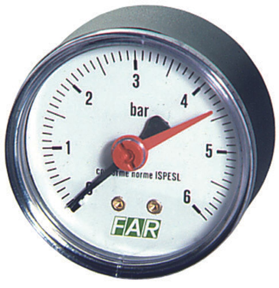 Манометр 1/4&quot; (торцевое соед.) , 0-10 бар, - 20-80 °C, O 63 мм
