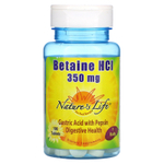 Nature's Life, бетаина гидрохлорид, 350 мг, 100 таблеток