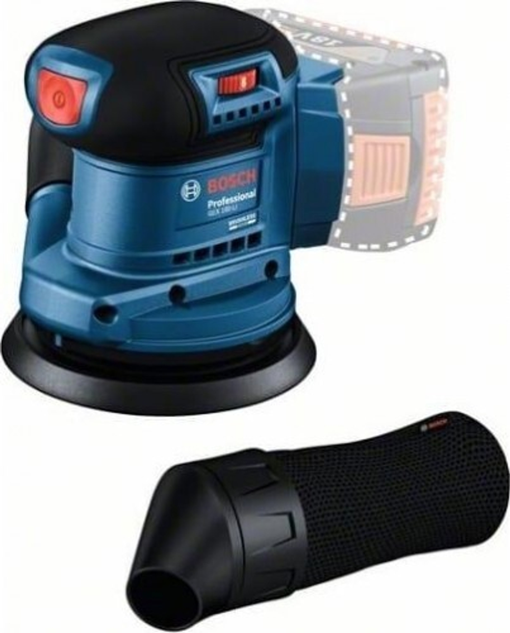 Виброшлифмашина эксцентриковая аккумуляторная BOSCH GEX 185-LI без АКБ и ЗУ 06013A5020