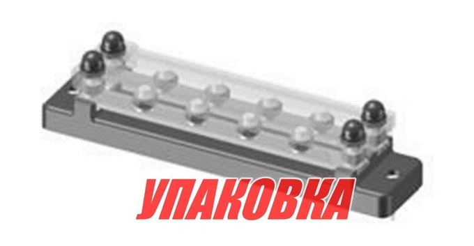 Колодка распределительная электромонтажная с защитной крышкой, 2 планки по 4 контакта (упаковка из 2 шт.)