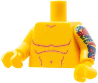 Торс мужской, пляжный #5, с татуировками