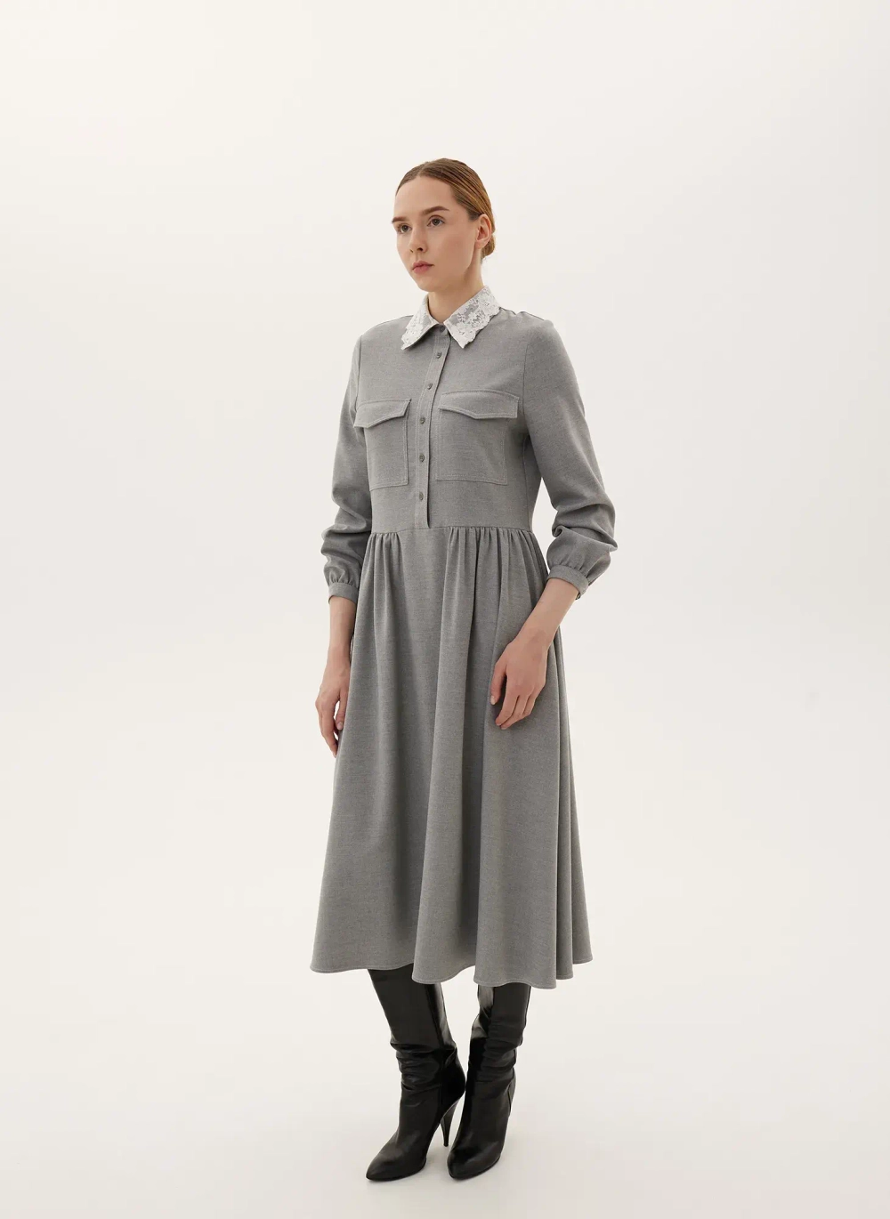 Платье «Школа», серый
