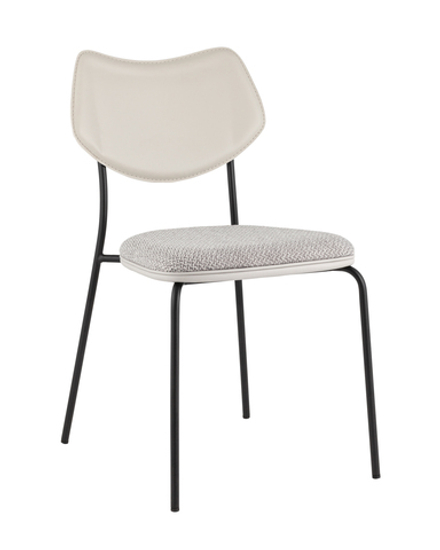 Стул обеденный Casey серый с серой экокожей