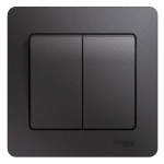 GLOSSA 2-клавишный ВЫКЛЮЧАТЕЛЬ, сх.5, 10AX, в сборе, ГРАФИТ