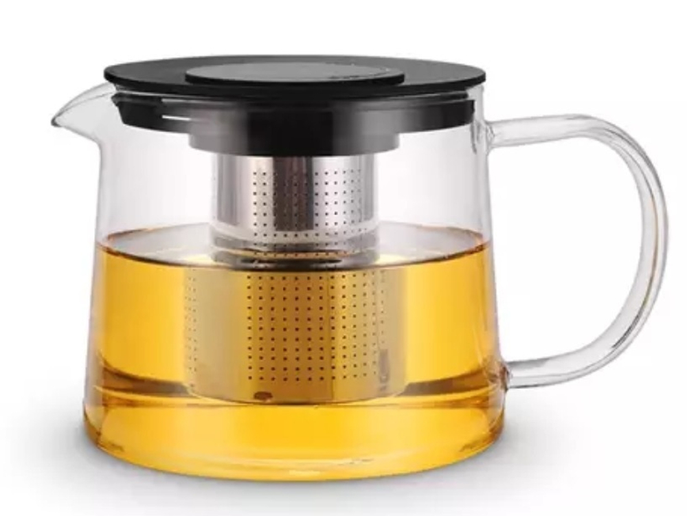 262001 Чайник огнеупорный, боросиликатное стекло, метал.сито 0,6л