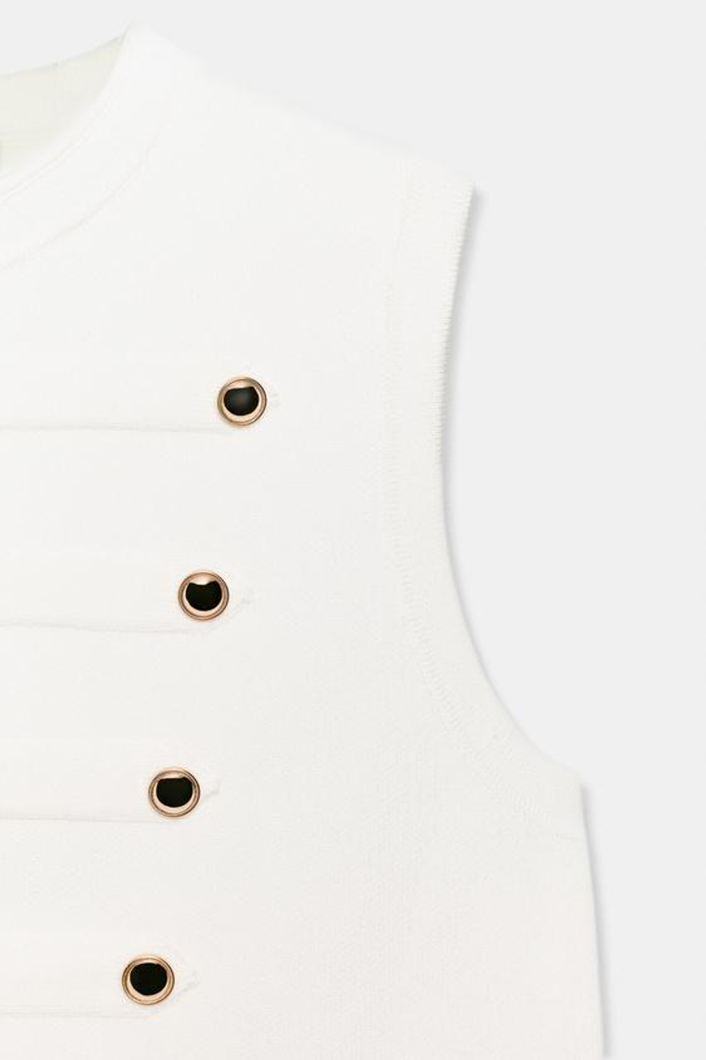 ZARA ТОП-ЖИЛЕТ С ПУГОВИЦАМИ, БЕЛЫЙ