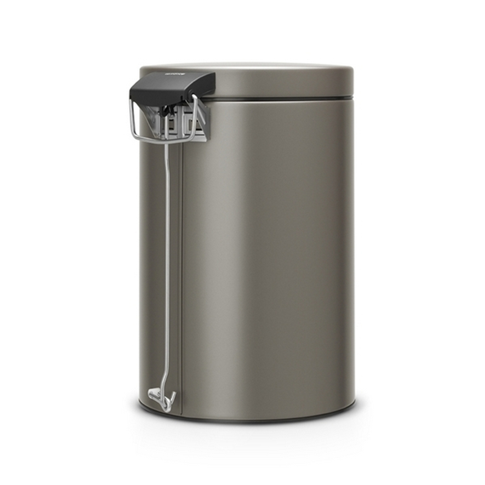 Ведро для мусора Brabantia платина 12л вид сзади