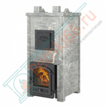 Печь Эверест "Легкий пар Профи" каменка «по-серому», Талькохлорит, S-50 мм, Резная (2 стороны)