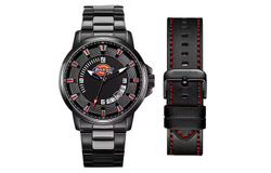 Dickies Wrist Watch Quartz Movement Stainless Steel Strap 43mm Black Dial Men"s Watches