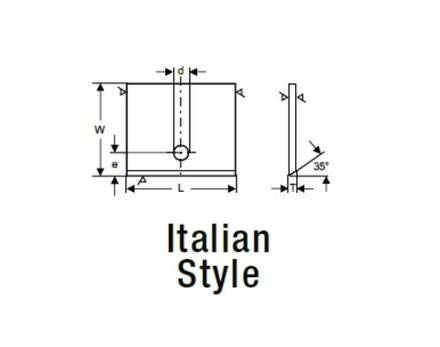 HW заготовка под профилирование 35х25,4х2 d=4.5 e=6.5 T04F-CR Italian Style