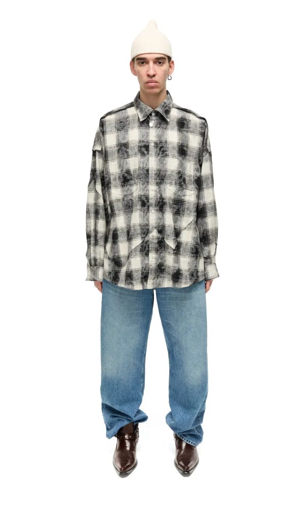 Рубашка Destroy 2.0 черно-белая - фото 1