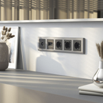 Розетка с заземлением и шторками (графит матовый)