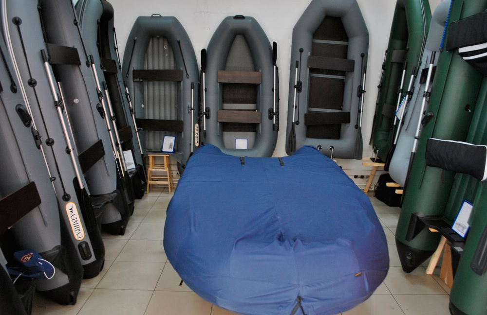 Чехол для транспортировки лодки ПВХ 350-370см (синий камуфляж)