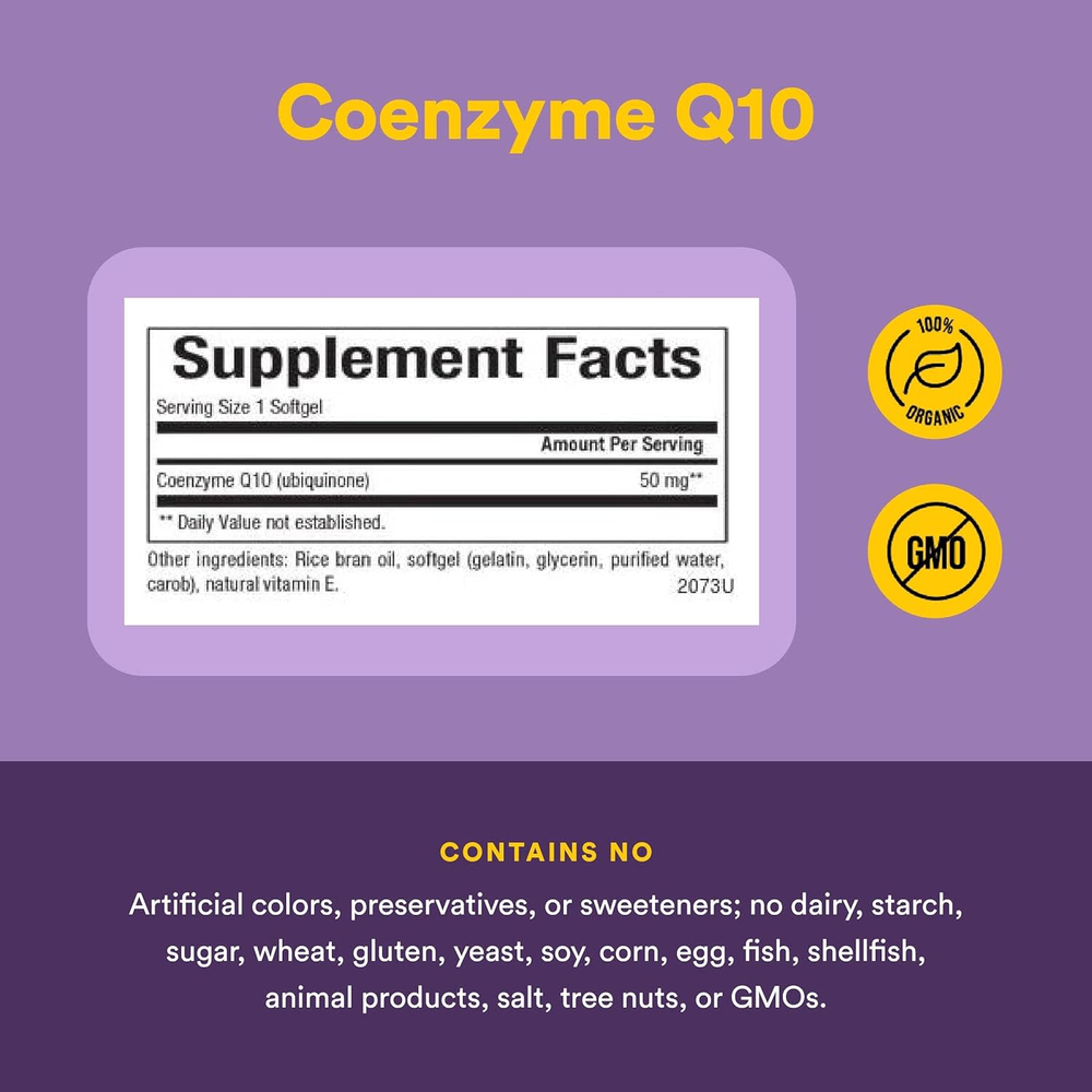 Natural Factors, Коэнзим Q10, 50 мг, 60 мягких таблеток
