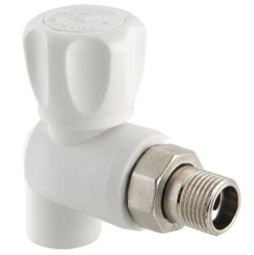 Кран шаровой Valtec 25х3/4" со сгоном угловой полипропиленовый (VTp.718.0.02505)