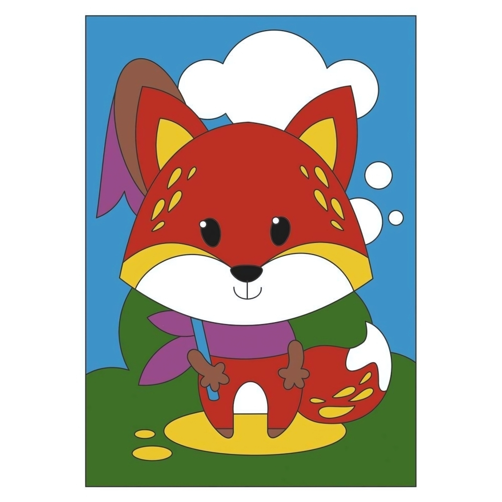 Картина по номерам 20*30см "Красная лисичка" (на подрам.) (Lori)