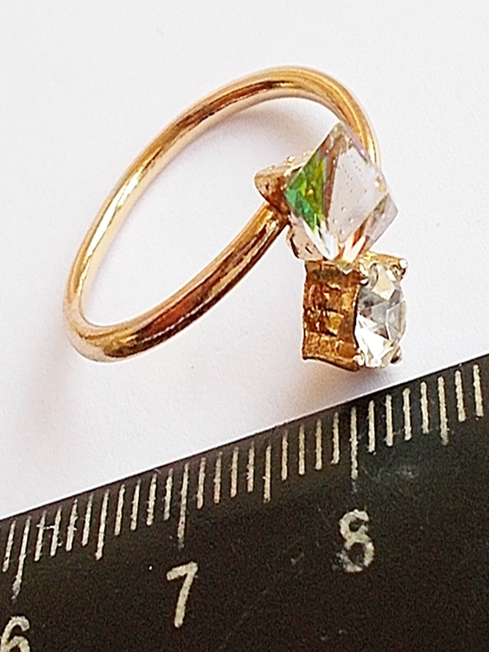 Кольцо безразмерное женское "Куб"