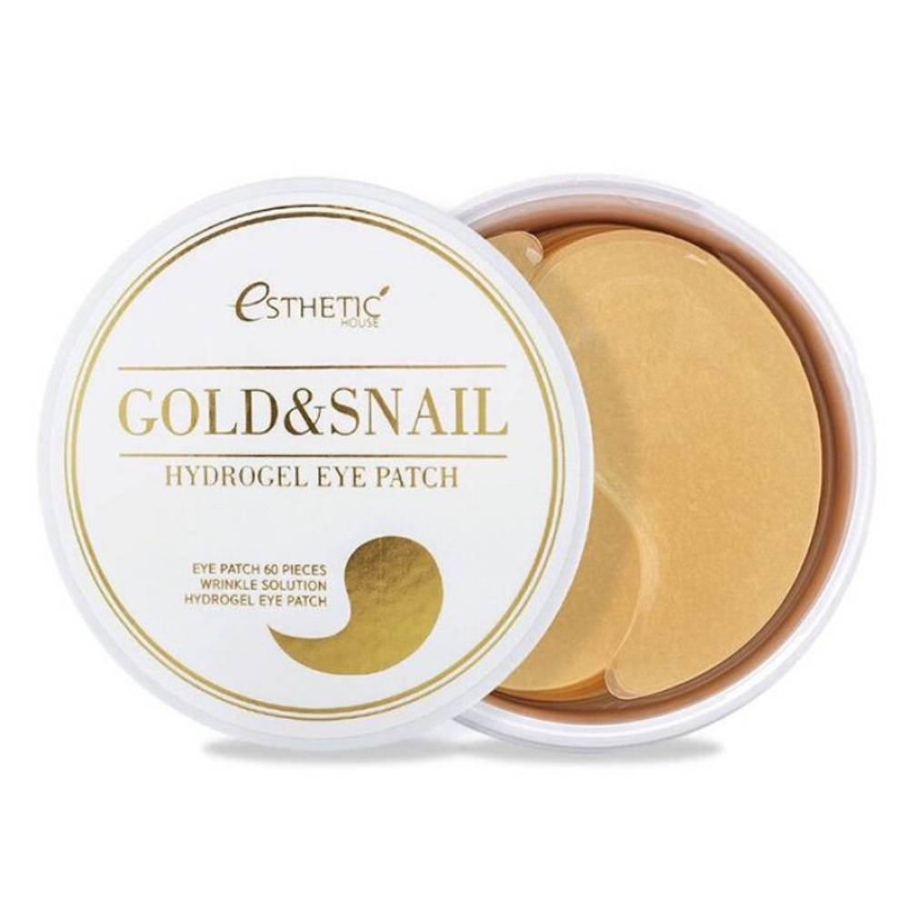 Гидрогелевые патчи для глаз с золотом и муцином улитки Esthetic House Gold Snail Hydrogel Eye Patch