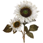 Искусственные цветы «FLOWERS GLAMOUR» 63см Подсолнухи 2 цветка белые