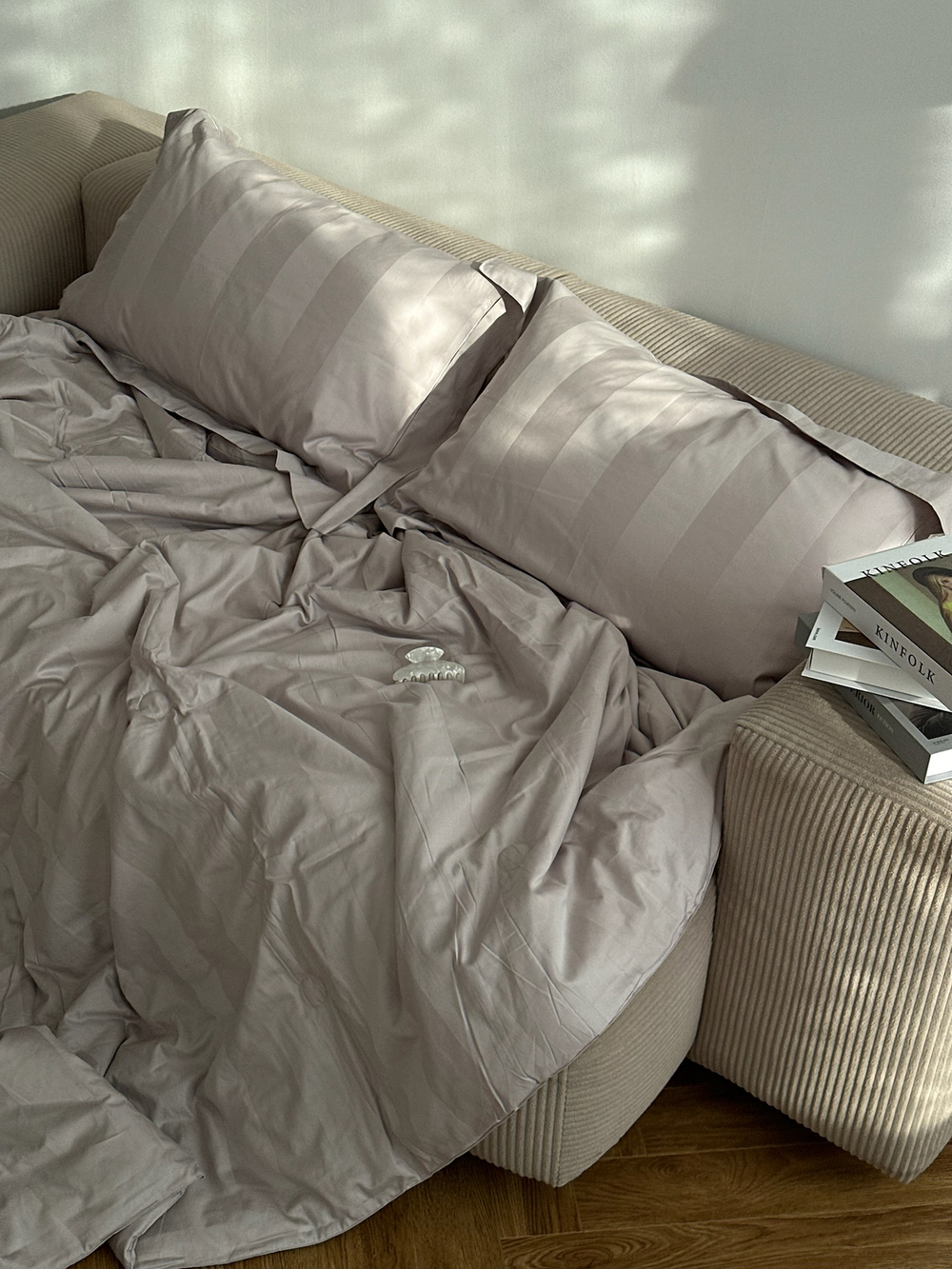 Постельное белье из страйп-сатина Ritz | Grey