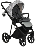 Детская коляска Roan Sol Flowers 3 в 1 с автокреслом Pituso Santiso Pro RSF/5002 Gray/Black