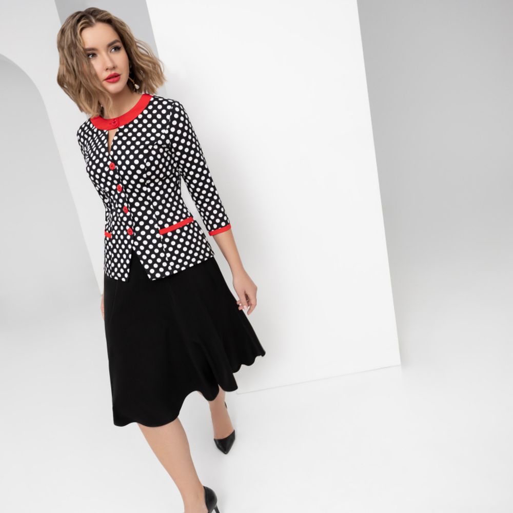 Комплект с юбкой Элегия стиля (2 в 1, black) Charutti (Акция)