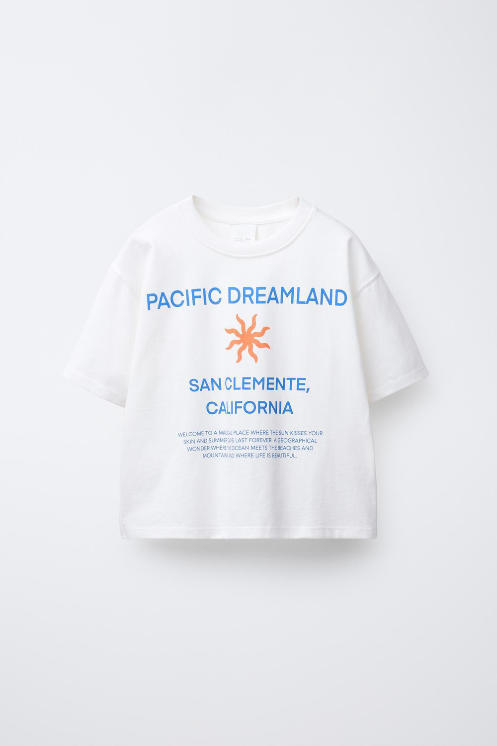 ZARA ФУТБОЛКА С НАДПИСЬЮ, БЕЛЫЙ