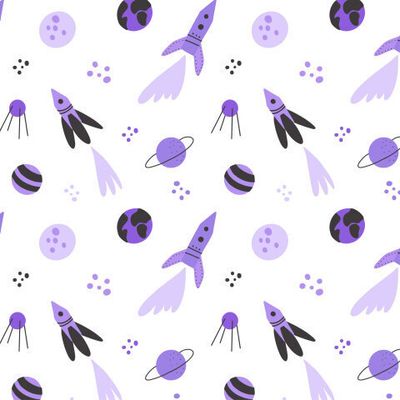 фиолетовый космос (белый фон)