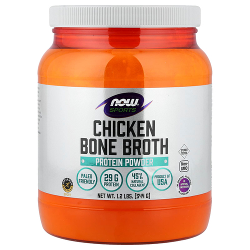 NOW Foods, Sports, протеиновый порошок из куриного костного бульона, 544 г (1,2 фунта)