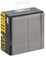 FORTE&PIANO Выключатель 2-клавишный проходной с индикацией 10А FP708M металл никель IEK