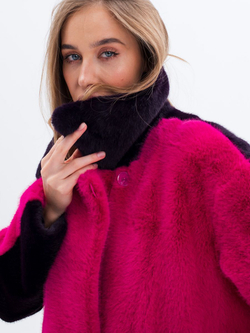Шуба искусственная, фуксия, Северина