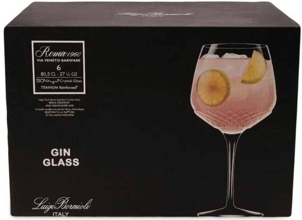 Набор бокалов для коктейлей и джина 6шт 850мл Luigi Bormioli Рим 1960