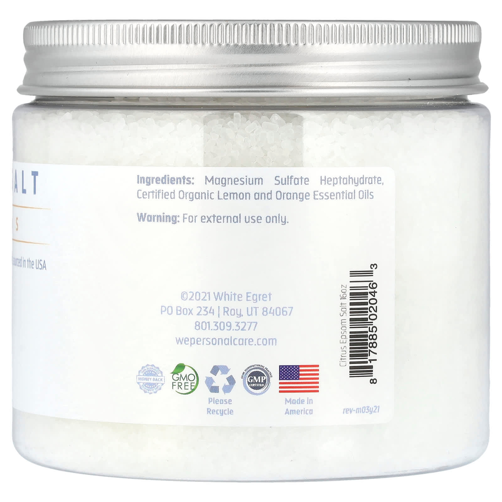 White Egret, крем с английской солью, цитрус, 454 г (16 унции)