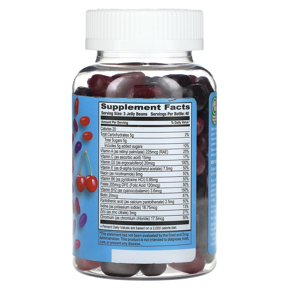 Human Beanz, Multivitamin Jelly Beans, со вкусом ягод, 120 желейных бобов