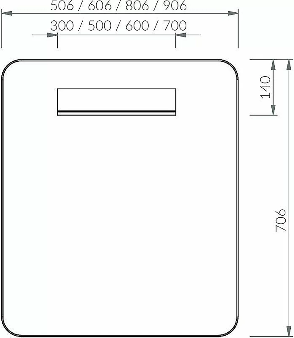 Зеркало с подсветкой Ravak Strip X000001572 90 черное