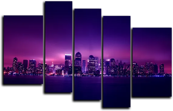Модульная картина "Мерцающий город"