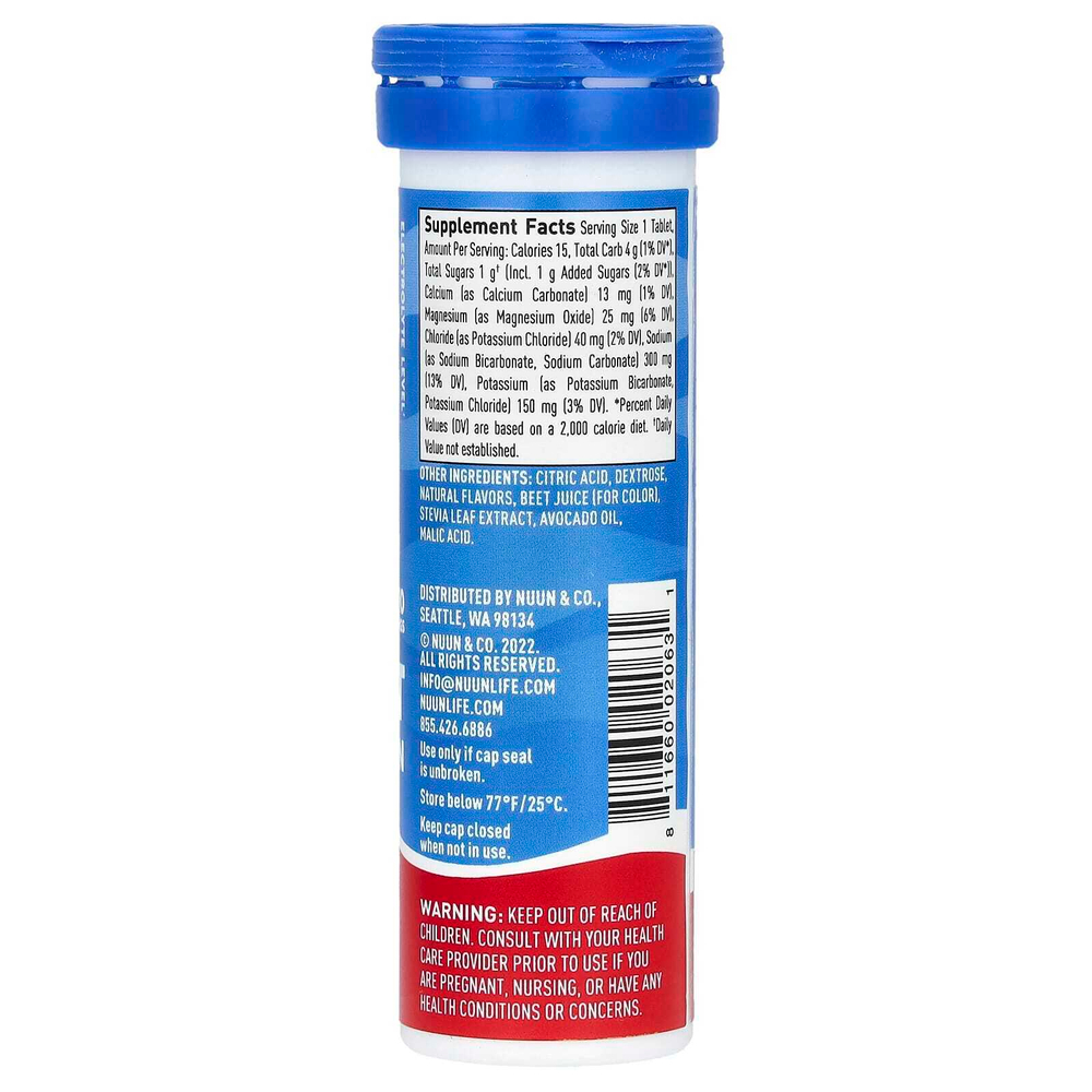 Nuun, Sport Hydration, напиток с шипучим электролитом, фруктовый пунш, 10 таблеток