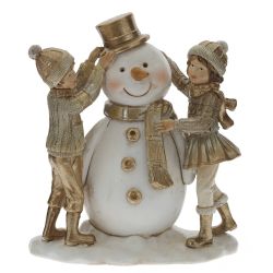 GAEM Фигурка декоративная "Снеговик и дети", L14 W8 H17,5 см