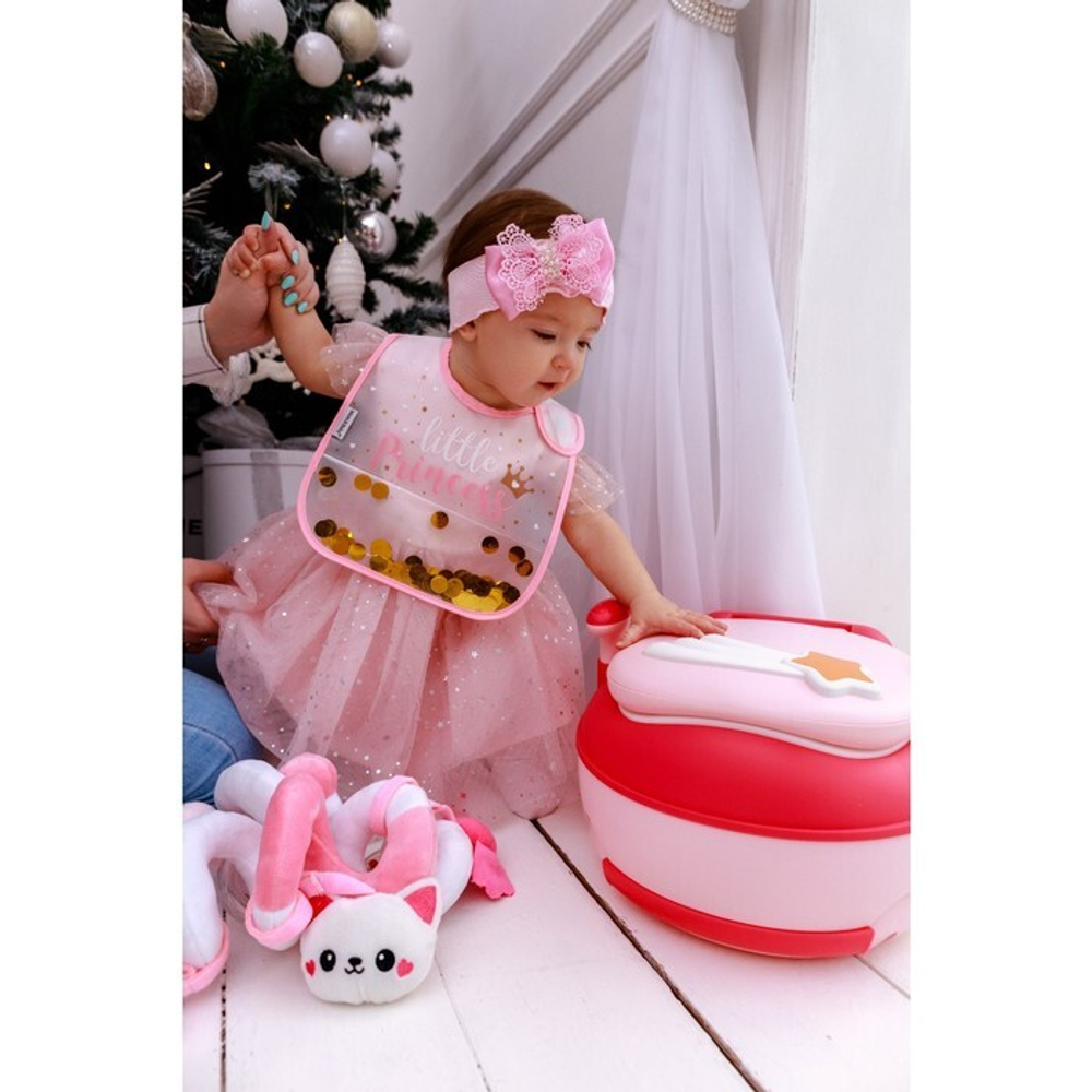 6486195 Нагрудник детский непромокаемый Little Princess (с золотыми конфетти)