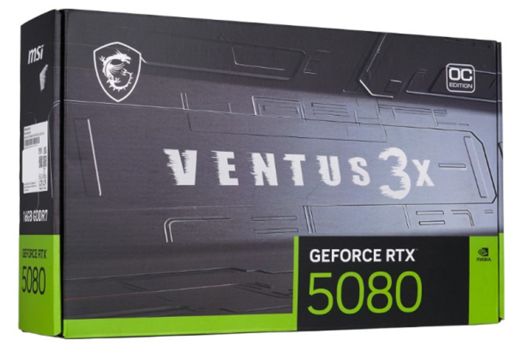 Видеокарта MSI GeForce RTX 5080 VENTUS 3X OC PLUS (RTX 5080 16G VENTUS 3X OC PLUS) (УЦЕНЕННЫЙ)